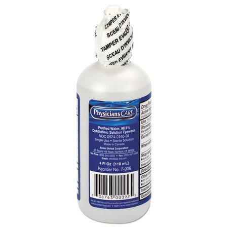 FIRST AID ONLY Refill for SmartCompliance General Business Cabinet, 4 oz Eyewash Bottle FAE-7016